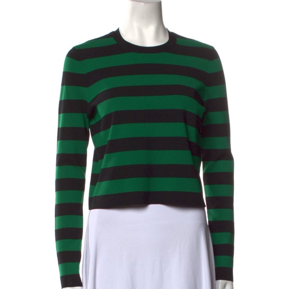 Veronica Beard Striped Green and Navy Women's Top